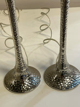 Load image into Gallery viewer, Pair of  Hammered Silver  Lamps
