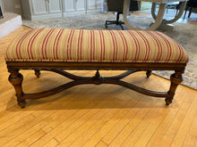 Load image into Gallery viewer, Maroon &amp; Taupe Striped Bench
