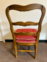 Load image into Gallery viewer, Vintage Oak Dining Table (1880&#39;s), with Four Ladderback Upholstered Chairs &amp; 3 Leaves
