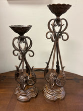 Load image into Gallery viewer, Pair of Iron Candleholders
