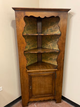 Load image into Gallery viewer, Vintage One Door, Three Shelf Corner Cabinet
