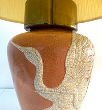Load image into Gallery viewer, Ceramic Ginger Jar Table Lamp with Crane Motif and Brass Detailing
