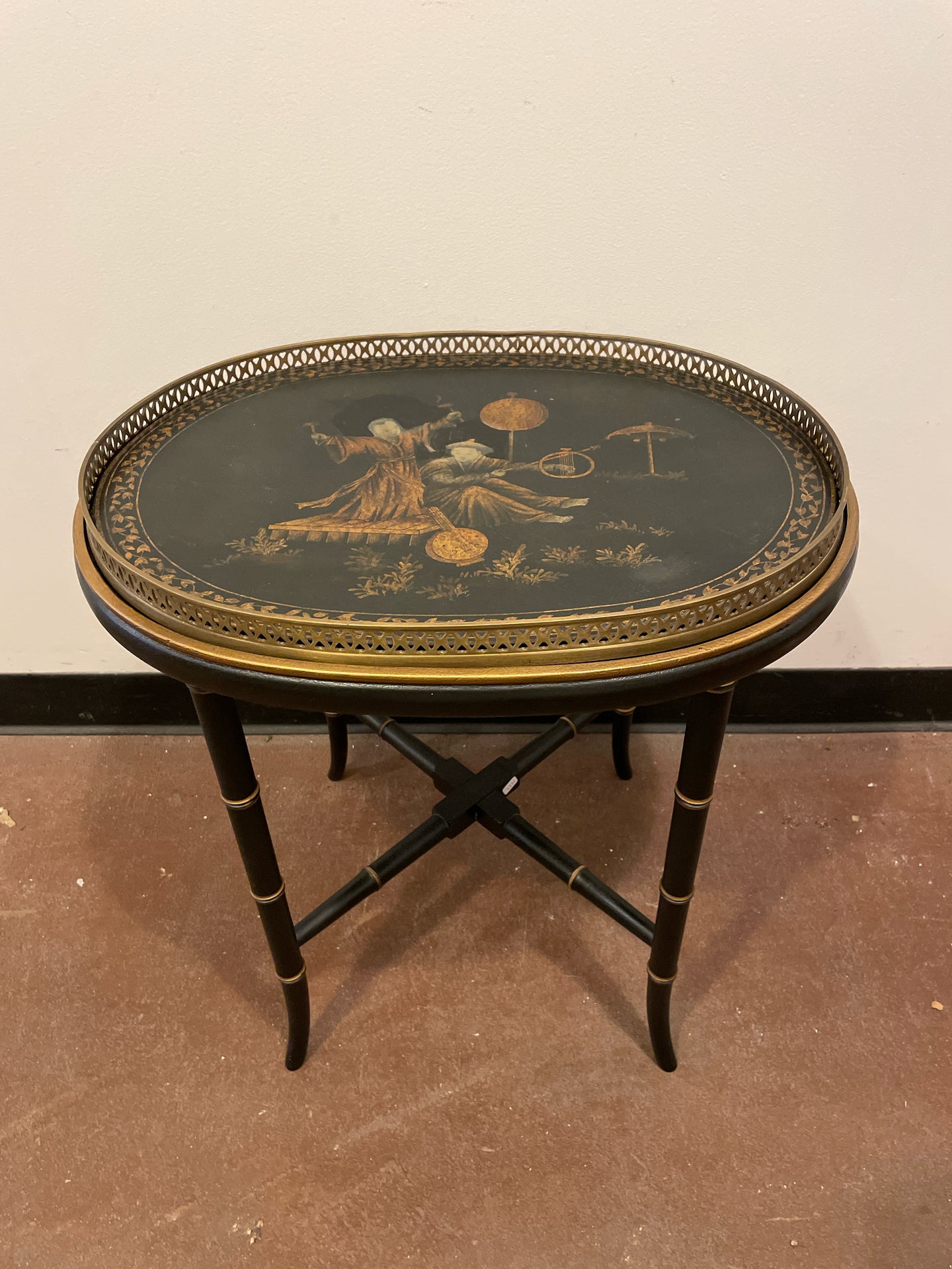 Vintage Tray Table with  Asian Detailing from Chelsea House