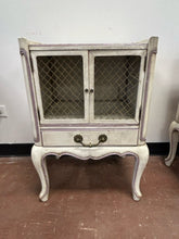 Load image into Gallery viewer, Shabby Chic French Provincial Style Wire Front Side Table/Nightstand
