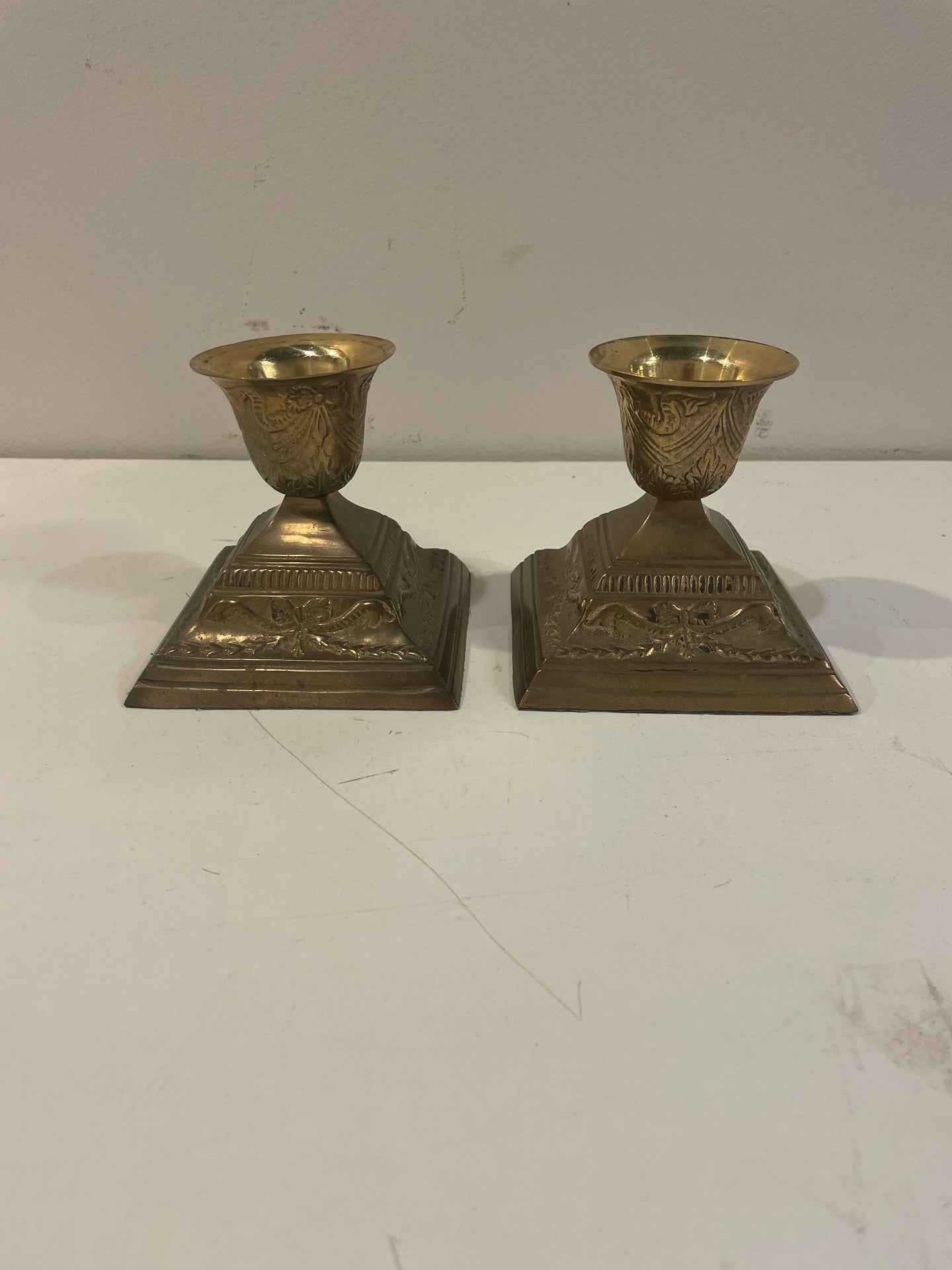 Pair of Brass Candleholders