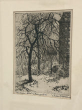 Load image into Gallery viewer, Original Etching &quot;Michigan Blvd. &amp; Chicago Ave.&quot; by James Swann, signed

