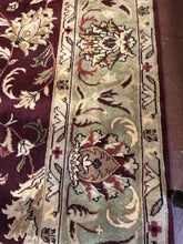Load image into Gallery viewer, 100% Wool Cranberry &amp; Sage Green Area Rug

