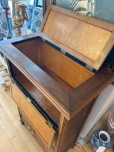 Load image into Gallery viewer, Vintage Pull Down Pine Cabinet with Top Storage
