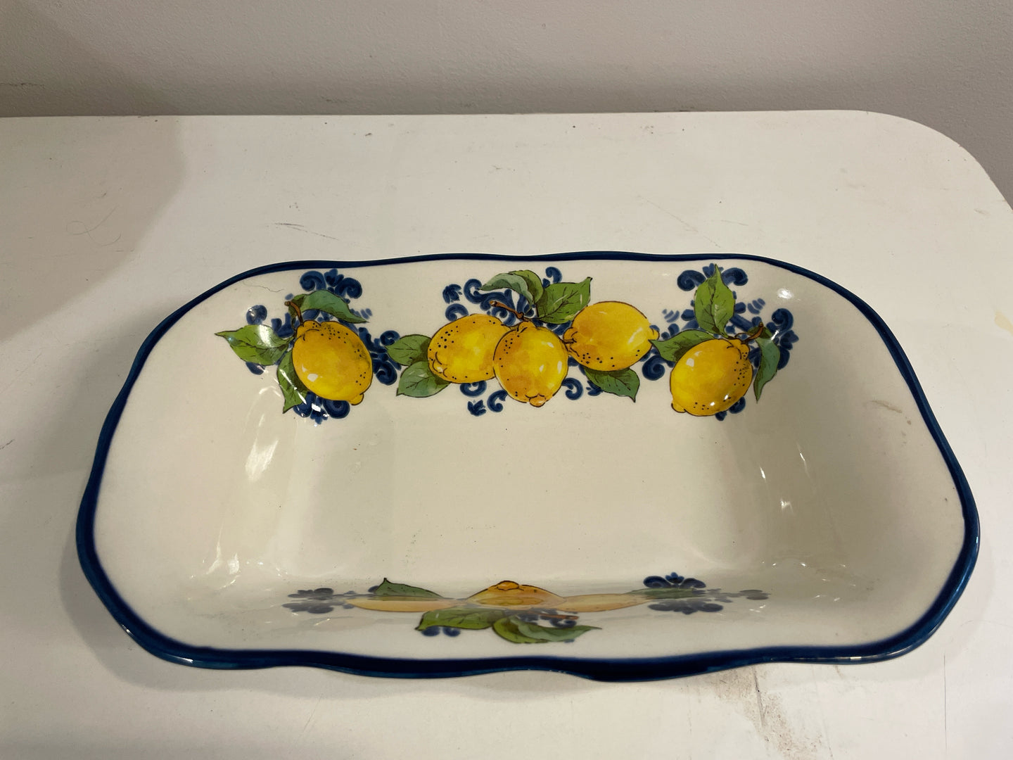 Rectangular Ceramic Lemon Serving Tray