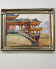 Load image into Gallery viewer, Framed Art Print "Wind &amp; Rain Bridge" by Nancie King Mertz, signed with Certificate of Authenticity
