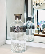 Load image into Gallery viewer, Vintage MCM Silver Rimmed Tyrol Decanter from Culver, Ltd.,  signed
