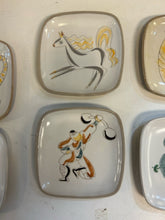 Load image into Gallery viewer, Set of 7 &quot;Menagerie&quot; Square Dishes from Glidden Pottery, signed
