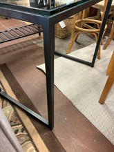 Load image into Gallery viewer, Glass Top Black Metal  End Table from Room &amp; Board
