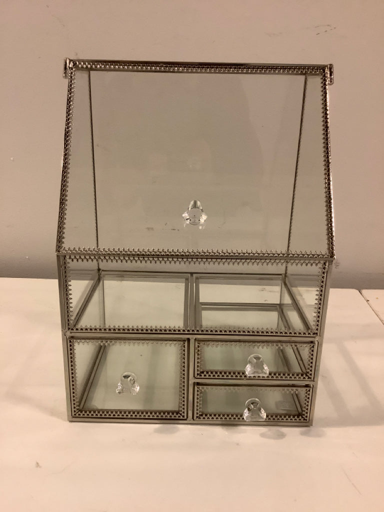 Tempered Glass Make-Up Organizer