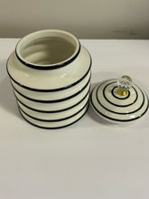 Load image into Gallery viewer, Ceramic Striped Canister with Faceted Glass Finial
