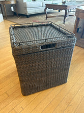 Load image into Gallery viewer, Outdoor Faux Wicker Storage Box with Tray Top
