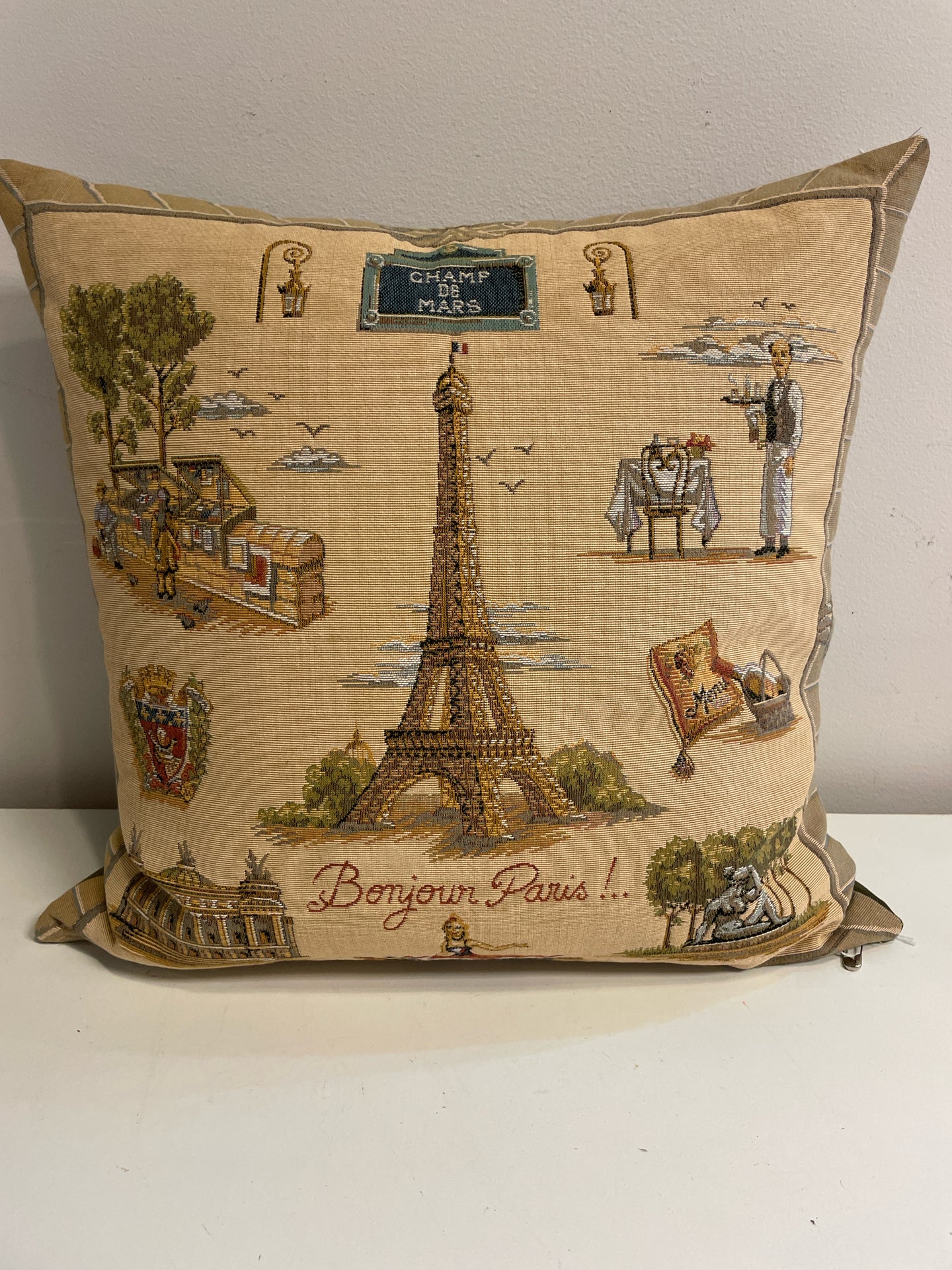 Parisian Architectural Marvels Loom Woven Pillow