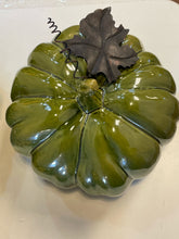 Load image into Gallery viewer, Large Green Ceramic Pumpkin
