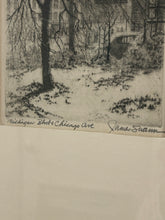 Load image into Gallery viewer, Original Etching &quot;Michigan Blvd. &amp; Chicago Ave.&quot; by James Swann, signed
