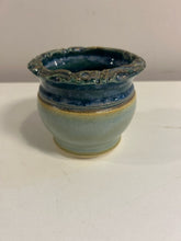 Load image into Gallery viewer, Blue &amp; Green Pottery Planter, signed
