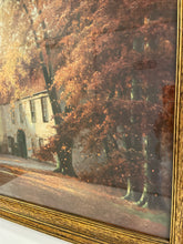 Load image into Gallery viewer, Print of Courtyard in the Fall in Gold Frame
