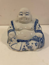 Load image into Gallery viewer, Blue and White Ceramic Buddha
