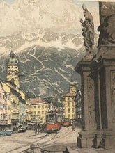 Load image into Gallery viewer, Framed Etching &quot;Innsbruck&quot; by Josef Eidenberger, signed

