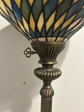 Load image into Gallery viewer, Tiffany Style Torchiere Floor Lamp with Antique Brass Finish
