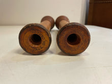 Load image into Gallery viewer, Pair of Spindle Wood Candleholders
