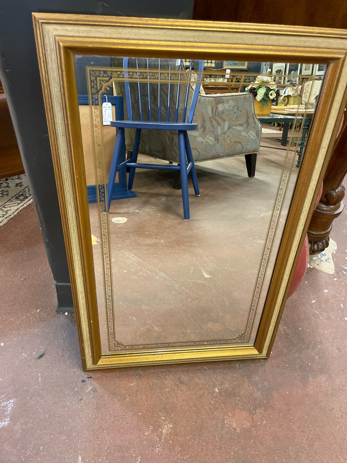 Gold Mirror with  Flower Detailing
