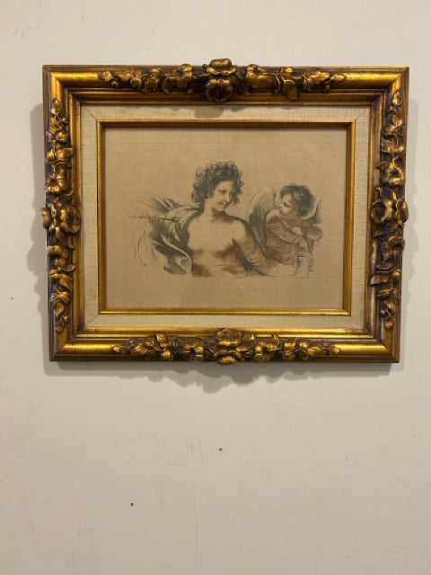 Gold Framed Hand Colored Engraving 