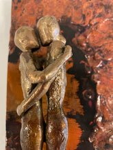 Load image into Gallery viewer, Mounted Bronze Sculpture Kissing Couple by Dave Rizzo, signed
