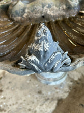 Load image into Gallery viewer, Vintage Cast Metal Fountain with Cherub and Frogs on Shell Shaped Basin &amp; Pedestal
