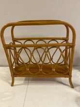Load image into Gallery viewer, Vintage Bamboo Magazine Holder
