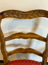 Load image into Gallery viewer, Vintage Oak Dining Table (1880&#39;s), with Four Ladderback Upholstered Chairs &amp; 3 Leaves
