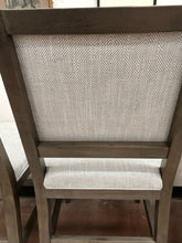 Load image into Gallery viewer, Pair of &quot;Samson Counter Stools&quot; in Greylan Maple with &quot;Dove&quot; Upholstery from Bassett Furniture
