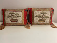 Load image into Gallery viewer, Pair of Needlepoint Bonsai Pillows
