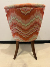 Load image into Gallery viewer, Pair of Orange &amp; Cream Chevron Pattern Upholstered High Back Chairs
