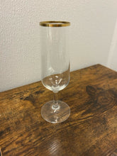 Load image into Gallery viewer, Eight  Gold Rimmed Champagne Flutes
