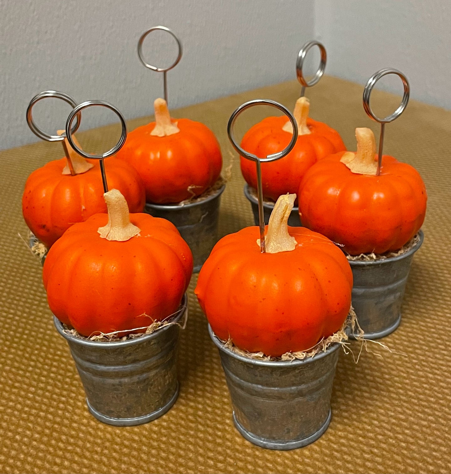 Set of Six Pumpkin Place Card Holders