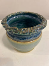 Load image into Gallery viewer, Blue &amp; Green Pottery Planter, signed

