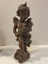 Load image into Gallery viewer, Resin Cupid /Angel Holding Flowers Statue
