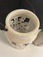 Load image into Gallery viewer, Pair of Stoneware Luminaries from Pottery Barn
