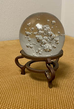 Load image into Gallery viewer, Bubble Glass Paperweight on Brass Stand

