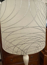 Load image into Gallery viewer, Cream Colored Floor Lamp with Silver Swirl  Shade
