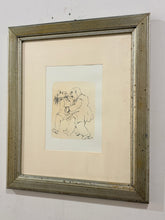 Load image into Gallery viewer, Framed Etching of Two Male Figures Fighting, signed
