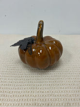 Load image into Gallery viewer, Small Brown Ceramic Pumpkin
