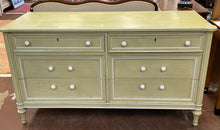 Load image into Gallery viewer, Green Six Drawer Shabby Chic Dresser
