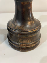 Load image into Gallery viewer, Pair of Dark Expresso Brown Wood Candleholders
