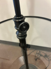 Load image into Gallery viewer, Rubbed Bronze Glass Top Floor Lamp Table
